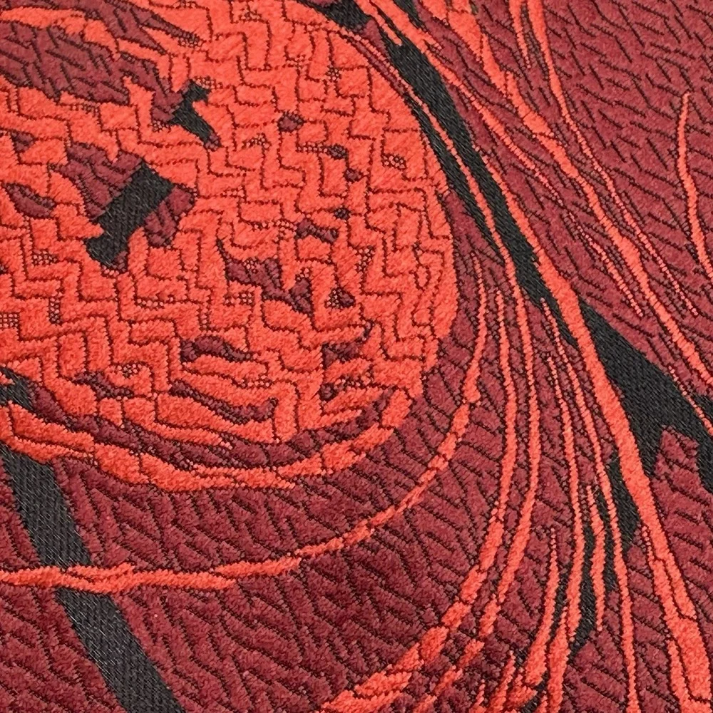 Vintage Commodore Trevira Wide Textured‎ Red & Burgundy Necktie Retro Style